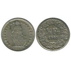 1/2 франк Швейцарии 1943 г. (серебро)
