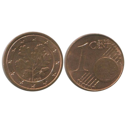 Монета 1 евроцент Германии 2016 г. F