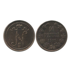 10 пенни Российской империи (Финляндии) 1911 г., Николай II (1)