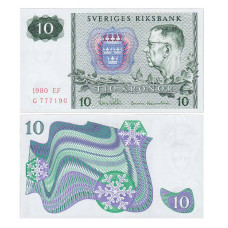 10 крон Швеции 1980 г.