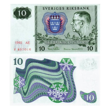 10 крон Швеции 1981 г.