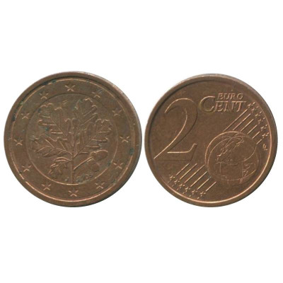 Монета 2 евроцента Германии 2005 г. (J)