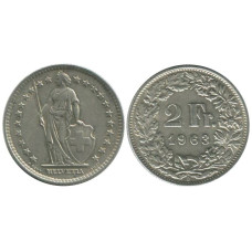 2 франка Швейцарии 1963 г. (серебро)