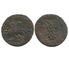 2 копейки 1758 г. (надпись под св. Георгием) 2