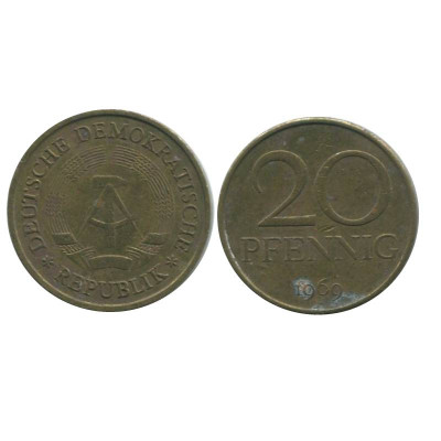 Монета 20 пфеннигов ГДР 1969 г.