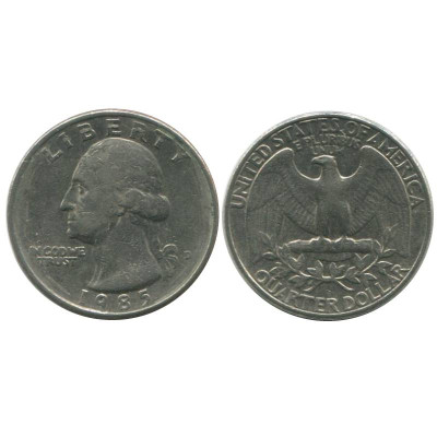 Монета Квотер США 1985 г. D