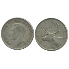 25 центов Канады 1950 г. 