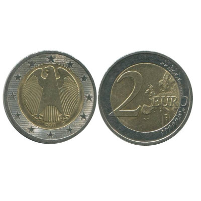 Биметаллическая монета 2 евро Германии 2011 г. D
