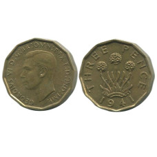 3 пенса Великобритании 1941 г.