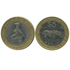 5 долларов Зимбабве 2001 г.