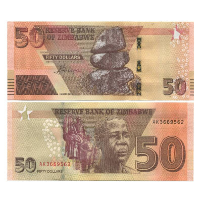 Бона 50 долларов Зимбабве 2020 г.