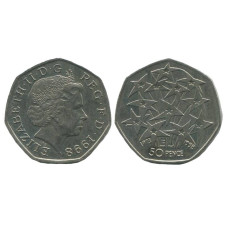 50 пенсов Великобритании 1998 г. 25 лет присоединению Великобритании к Евросоюзу
