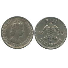 6 пенсов Фиджи 1953 г.