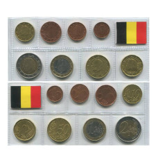 Набор 8 евромонет Бельгии 2000-2010 гг.