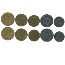 Набор 5 монет Коста-Рики 1983-2012 гг.