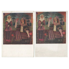 Набор открыток Иранская и Персидская живопись. Дама со служанкой (2шт)
