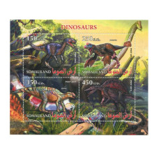 Блок марок Сомалиленда 2017 г. Динозавры (4 шт.)