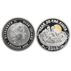 1 доллар Острова Ниуэ 2009 г. Год тигра 2010 г.