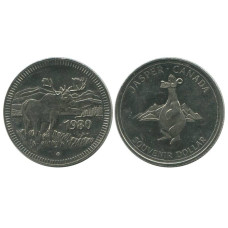 Жетон сувенирный доллар 1980 г. Национальный парк Канады "Джаспер", лось
