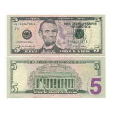 5 долларов США 2009 г. (Е, JE 46226780 А)