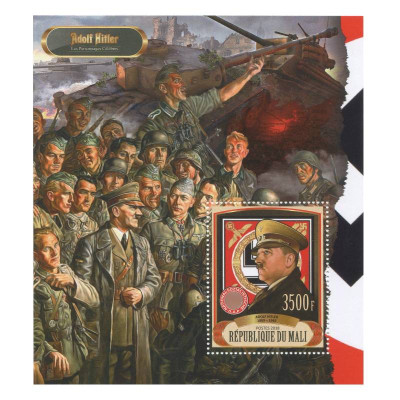 Блок марок Республика Мали 2018 г., Адольф Гитлер (1 шт.)