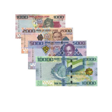 Набор банкнот 1000, 2000, 5000, 10000 леоне Сьерра-Леоне 2021 г. (4шт)