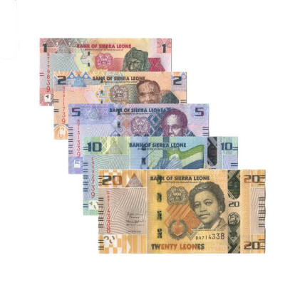 Набор банкнот 1, 2, 5, 10, 20 леоне Сьерра-Леоне 2022 г. (5шт)
