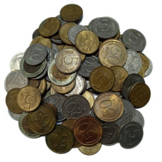 Оптовый лот монет 10,50 копеек, 1,10,20,50 рублей 1991-1993 гг. 100 шт.