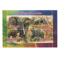 Блок марок Джибути 2013 г. Слоны (4 шт.)
