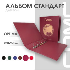Альбом Стандарт формат Optima с широким корешком с изображением Глобуса и надписью “Боны”
