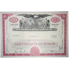 Ценная бумага "PAN AMERICAN WORLD AIRWAYS, INC." 100 акций США 1964 г. (Y410336, XF, гашёная)