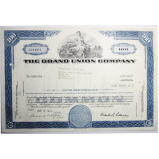 Ценная бумага "THE GRAND UNION COMPANY" 100 акций США 1971 г. (C294476, XF, гашёная)
