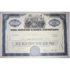 Ценная бумага "The Grand Union Company, 100 акции" США, 1962 г. (XF, С104952, гашёная)