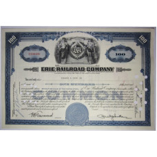 Ценная бумага "ERIE RAILROAD COMPANY". 100 акций США 1951 г. (C106108, XF, гашёная)