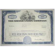 Ценная бумага "THE GRAND UNION COMPANY" 100 акций США 1969 г. (С251348, XF, гашёная)