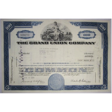 Ценная бумага "THE GRAND UNION COMPANY" 100 акций США 1971 г. (C294783, XF, гашёная)