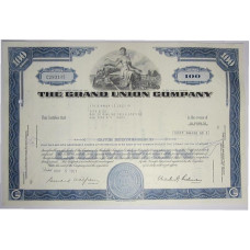 Ценная бумага "THE GRAND UNION COMPANY" 100 акций США 1971 г. (С293105, XF, гашёная)