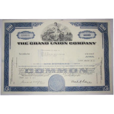 Ценная бумага "THE GRAND UNION COMPANY" 100 акций США 1971 г. (С293101, XF, гашёная)