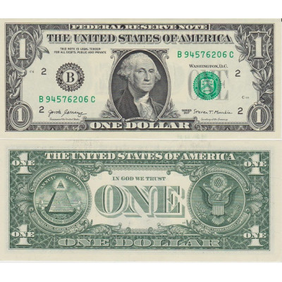 Банкнота 1 доллар США 2017 г. B