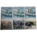 Набор из 3-x сувенирных банкнот Аляска, животные 2016 г. (пресс)