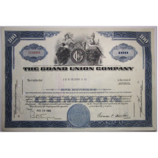 Ценная бумага "THE GRAND UNION COMPANY" 100 акций США 1963 г. (С116335, XF, гашёная)