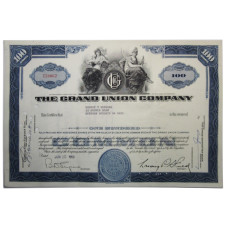 Ценная бумага "The Grand Union Company". Сертификат на 100 акций США, 1959 г. (C 58062, VF, гашёная)