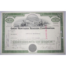 Ценная бумага "Great Northern Nekoosa Corporation" 50 акции США 1975 г. (CM/O 2074, XF, гашёная)