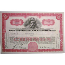 Ценная бумага "BOND STORES, INCORPORATED" 5 акций США 1939 г. (C0972, XF, гашёная)