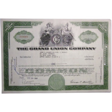 Ценная бумага "THE GRAND UNION COMPANY". 1 акция США 1964 г. (0224460, VF, гашёная)