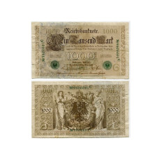 1000 марок Германии 1910 г., Веймарская республика (зеленая печать)