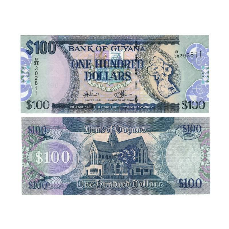 Что такое банкноты пресс. 100 Долларов год Гайана. Good состояние банкноты.