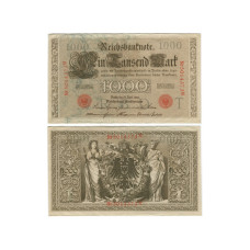 1000 марок Германии 1910 г., Веймарская республика (красная печать)
