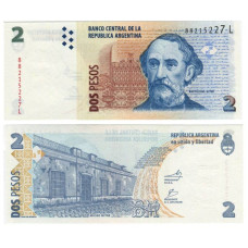 2 песо Аргентины 2002 г.