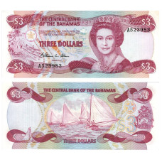3 доллара Багамских островов 1984 г.